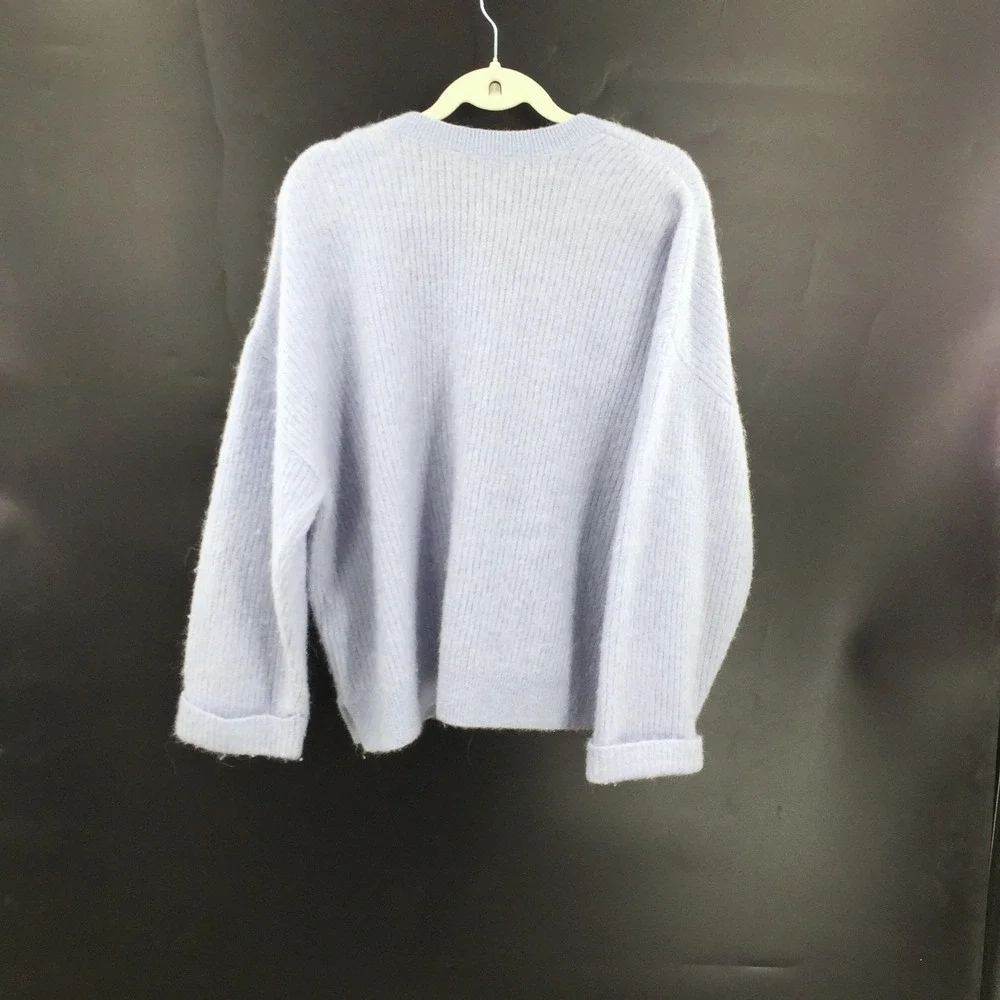 & other stories anthropologie alpaca wool blue periwinkle‎ Blue V Neck Sweater S